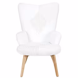 Altobuy - rohan - Fauteuil Imitation Laine Motif Patchwork Blanc - Blanc