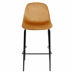 Konae - Lot de 2 Tabourets de Bar en Velours Côtelé Ocre - Orange - Vue supplémentaire 4