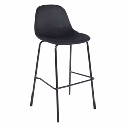Konae - Lot de 2 Tabourets de Bar en Velours Côtelé Noir - Noir - Vue supplémentaire 4