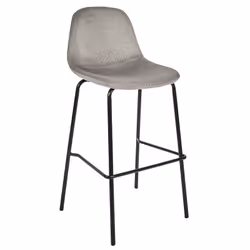 Konae - Lot de 2 Tabourets de Bar en Velours Côtelé Gris - Gris - Vue supplémentaire 4