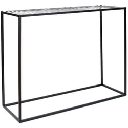 VANIA - Console en Métal Noir Plateau Motifs Géométriques