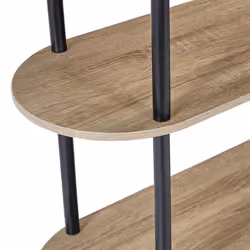 ENTAS - Etagère 4 Tablettes Ovales Aspect Bois Pieds Noirs - Vue supplémentaire 4