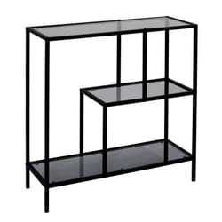 Altobuy - endis - Etagère 3 Niveaux Verre Fumé et Métal Noir - Noir