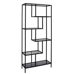 ENDIS - Etagère 6 Niveaux Verre Fumé et Métal Noir