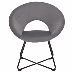 Konae - Fauteuil Rond Ajouré en Velours Côtelé Gris - Gris
