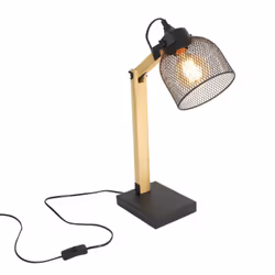Altobuy - mago - Lampe à Poser Orientable en Pin Abat-Jour Grillage Métal Noir - Noir