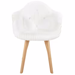 Rohan - Lot de 4 Fauteuils Imitation Laine Motif Patchwork Blanc - Vue supplémentaire 5