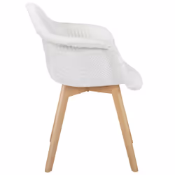 Rohan - Lot de 4 Fauteuils Imitation Laine Motif Patchwork Blanc - Vue supplémentaire 6