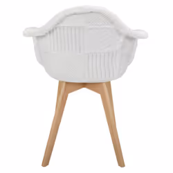 Rohan - Lot de 4 Fauteuils Imitation Laine Motif Patchwork Blanc - Vue supplémentaire 7