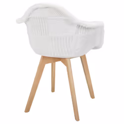 Altobuy - rohan - Lot de 6 Fauteuils Imitation Laine Motif Patchwork Blanc - Blanc - Vue supplémentaire 8