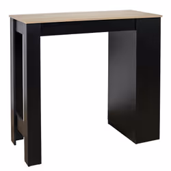 Kanpe - Ensemble Table de Bar avec Etagères + 2 Tabourets Velours Côtelé Noir Konae - Marron clair