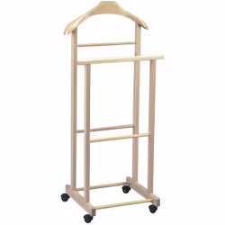 Valet de Nuit Naturel sur Roulettes Vitalis. Ce valet bénéficie d'un double emplacement pour y placer un maximum d'affaires,  ...