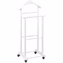 Valet de Nuit Blanc sur Roulettes Vitalis. Ce valet bénéficie d'un double emplacement pour y placer un maximum d'affaires, et ...