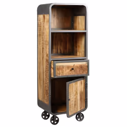 Altobuy - edwin - Etagère Multi-Rangements Acier et Bois Massif