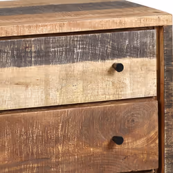 Altobuy - odilon - Commode 3 Tiroirs Acier et Bois Massif - Noir