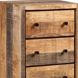 Altobuy - odilon - Chiffonnier 5 Tiroirs Acier et Bois Massif