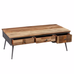 Leonard - Table Basse Rectangulaire avec Tiroirs