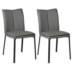 Callum - Lot de 2 Chaises Grises avec Sur-Coussin - Gris