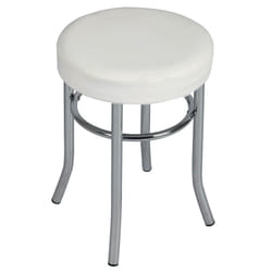 Altobuy - todaro - Tabouret Acier Chromé et Simili Blanc - Blanc