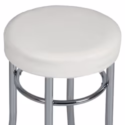 Altobuy - todaro - Tabouret Acier Chromé et Simili Blanc - Blanc