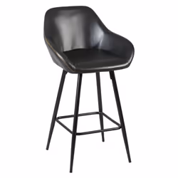 Thome - Lot de 4 Tabourets de Bar Simili Noir