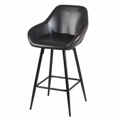 Thome - Lot de 4 Tabourets de Bar Simili Noir