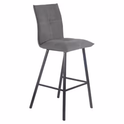 Lagos - Lot de 2 Tabourets Gris Anthracite Assise H76cm - Gris anthracite