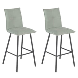Lagos - Lot de 2 Tabourets Vert d'Eau Assise H76cm - Vert