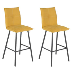Altobuy - lagos - Lot de 2 Tabourets Jaunes Assise H65cm - Jaune