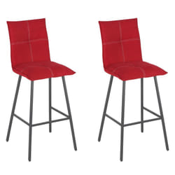 Altobuy - lagos - Lot de 2 Tabourets Rouges Assise H65cm - Rouge