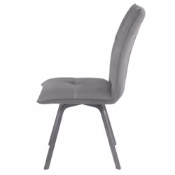 Bispo - Lot de 2 Chaises Tissu Coloris Gris Anthracite - Gris anthracite - Vue supplémentaire 4