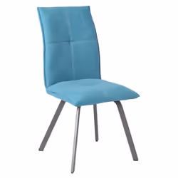 Bispo - Lot de 2 Chaises Tissu Coloris Bleu - Bleu