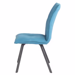 Bispo - Lot de 2 Chaises Tissu Coloris Bleu - Bleu - Vue supplémentaire 4