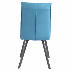 Bispo - Lot de 2 Chaises Tissu Coloris Bleu - Bleu - Vue supplémentaire 5