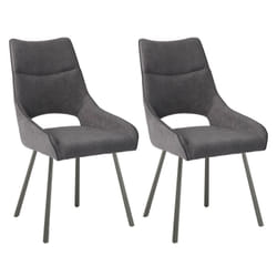 Amado - Lot de 2 Chaises Tissu Coloris Gris Anthracite - Gris anthracite