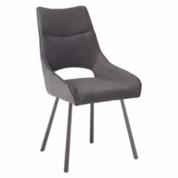 Amado - Lot de 2 Chaises Tissu Coloris Gris Anthracite - Gris anthracite