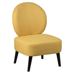 SKALAN - Fauteuil Crapaud Tissu Coloris Jaune Moutarde