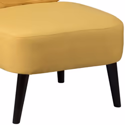 SKALAN - Fauteuil Crapaud Tissu Coloris Jaune Moutarde
