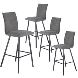 Altobuy - lagos - Lot de 4 Tabourets Gris Anthracite Hauteur H65cm