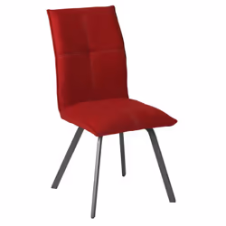 BISPO - Lot de 4 Chaises Tissu Coloris Rouge