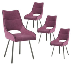 Amado - Lot de 4 Chaises Tissu Coloris Violet - Violet