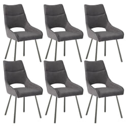Amado - Lot de 6 Chaises Tissu Coloris Gris Anthracite - Gris anthracite