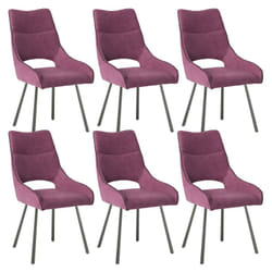 Amado - Lot de 6 Chaises Tissu Coloris Violet - Violet