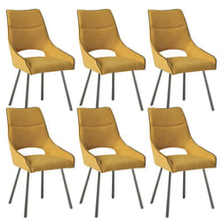 Amado - Lot de 6 Chaises Tissu Coloris Jaune - Jaune