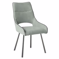 Amado - Lot de 6 Chaises Tissu Coloris Vert d'Eau - Vert