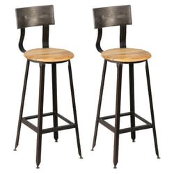 Indus - Lot de 2 Tabourets de Bar Industriel H75 - Gris