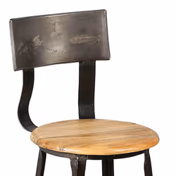 Indus - Lot de 4 Tabourets de Bar Industriel H75 - Gris