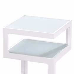 Altobuy - cubika - Chevet Blanc 3 Niveaux Plateaux en Verre
