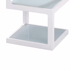Altobuy - cubika - Chevet Blanc 3 Niveaux Plateaux en Verre