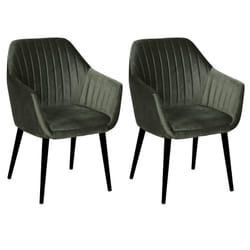 Heta - Lot de 2 Fauteuils Verts Piètement Noir - Vert